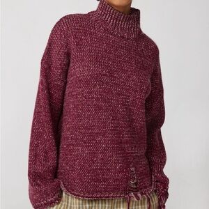 UO Salt & Pepper Funnel Neck Sweater